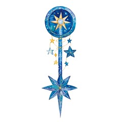Celestial Star Wand with Dangle Stars, Magic and Wonder