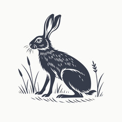 : Silhouette of an Isolated Ferret Running