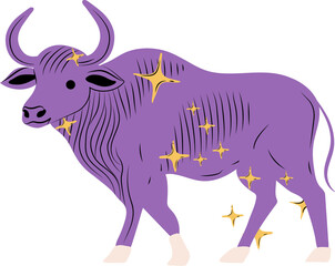 Taurus Astrological Icon with a Modern Magical Style