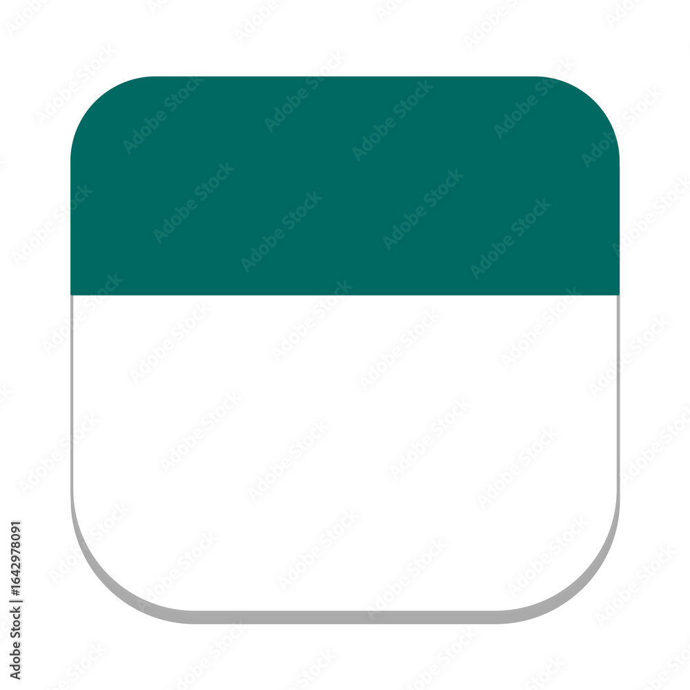 Poster minimal rounded square icon template, top half solid green and bottom half white, simple flat design
