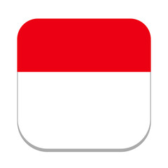 Minimal rounded square icon template, top half solid red and bottom half white, simple flat design, modern UI/UX element