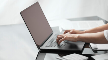 Business concept. A confident gesture by a female leader with leadership and innovative attitude.