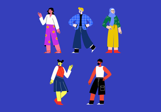 Blue Flat Diversity Asset Illustration