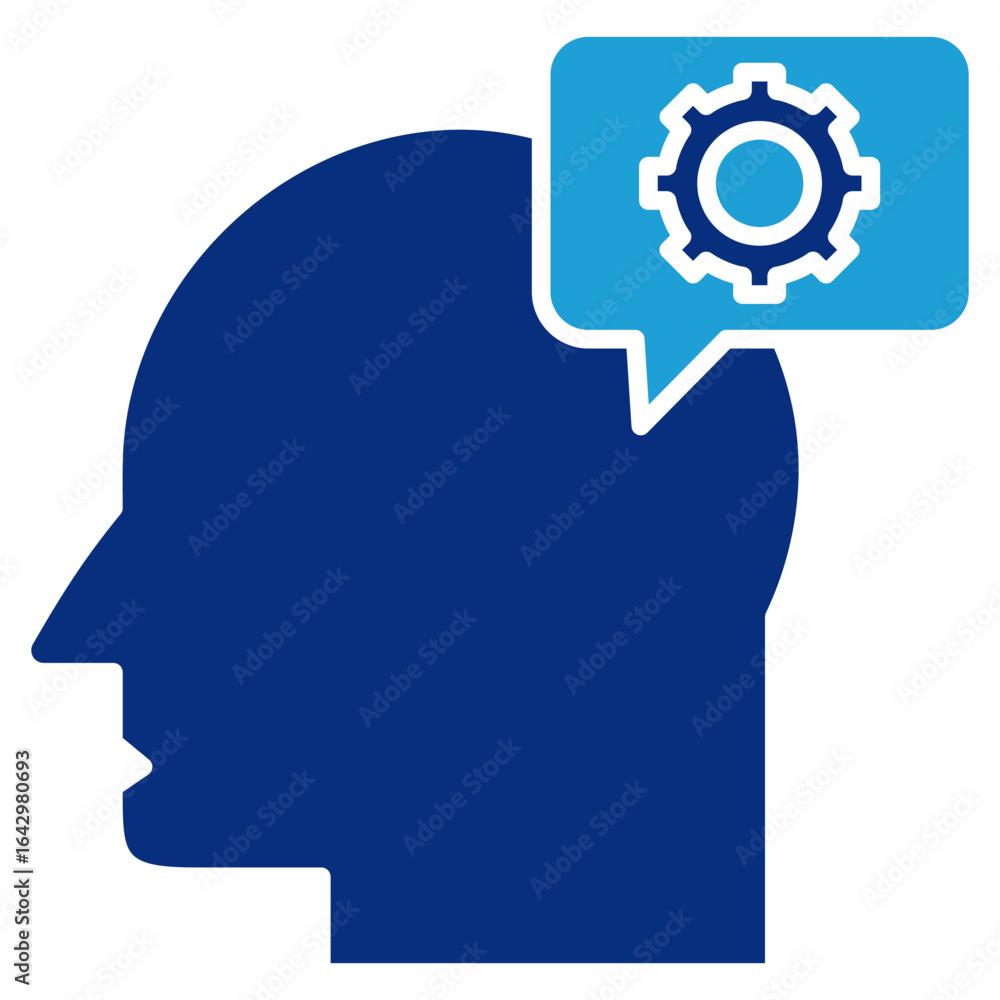 Poster thought control icon element for design
