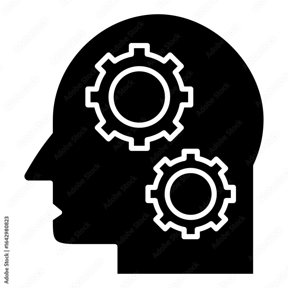 Poster robotic brain icon element for design