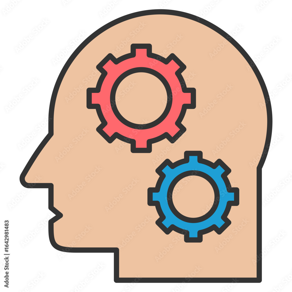 Poster robotic brain icon element for design
