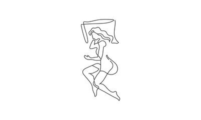 Minimalist Line Art of a Woman Sleeping – Abstract Continuous Line Drawing