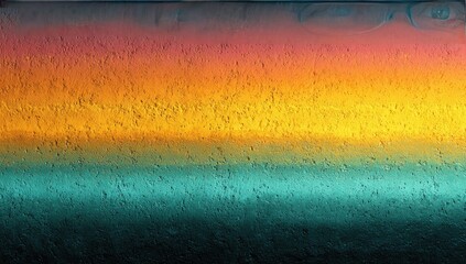 Abstract horizontal bands of warm and cool colors, textured surface