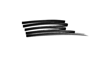 hand-drawn black marker brush strokes texture isolated on white or transparent PNG, Black...