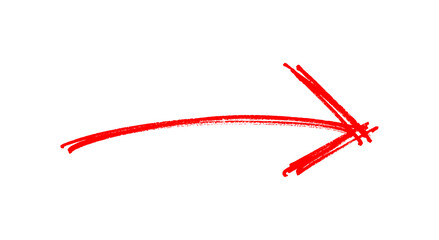 Fototapeta premium Hand-drawn red arrow PNG. Mark point arrow icon design for business and education design element.