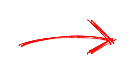 Hand-drawn red arrow PNG. Mark point arrow icon design for business and education design element.