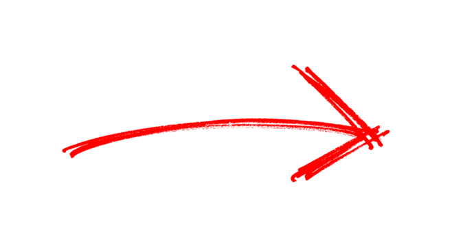 Hand-drawn red arrow PNG. Mark point arrow icon design for business and education design element.
