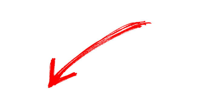 Hand-drawn red arrow PNG. Mark point arrow icon design for business and education design element.