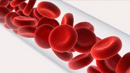 Fototapeta premium Red Blood Cells Flowing Through Vein – 3D Medical Illustration