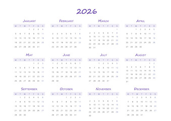 Calendar For 2026 In Progress In A Minimalist Style