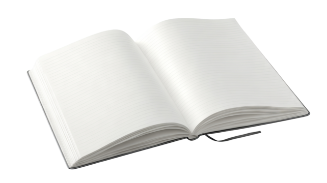 Blank spiral notebook isolated on transparent background — high-resolution PNG cutout of an empty notepad ideal for digital scrapbooking, branding mockups, school or office stationery design - Powered by Adobe