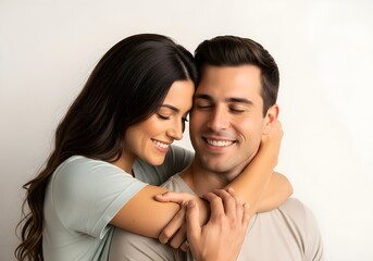 Fototapeta premium Happy Couple Embracing Tenderly