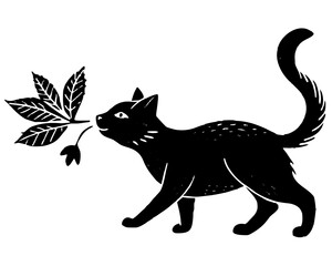 Obraz premium black cat vector