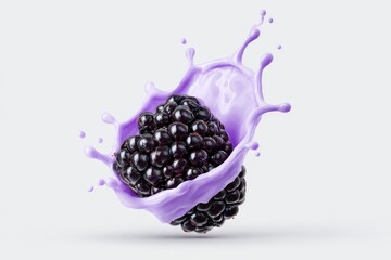 Blackberry in a purple splash