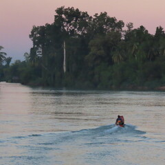 Evening mood on the river in Don Khon, in the 3000 islands in southern Laos