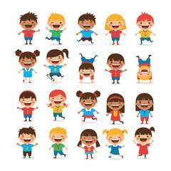 Joyful Children: A vibrant illustration of a group of happy, diverse children, brimming with energy and showcasing pure, unadulterated joy.