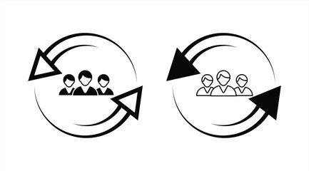 personnel change line icon. vector illustration