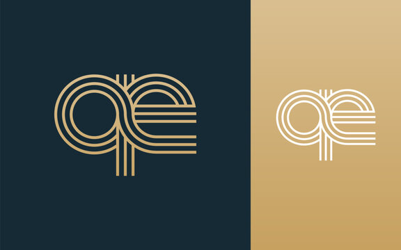 Modern elegant qe letter logo design vector illustration
