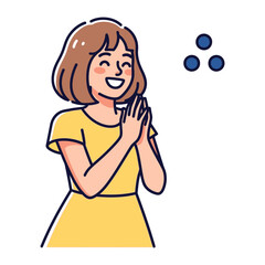 Joyful Anticipation: Capturing a lighthearted cartoon girl in a moment of anticipation and excitement, she appears to be looking forward to something exciting.