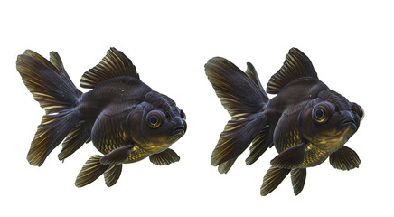 Fototapeta premium Black Moor Goldfish with Velvet Scales