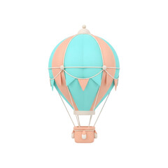 Obraz premium Cute pastel hot air balloon isolated on transparent background