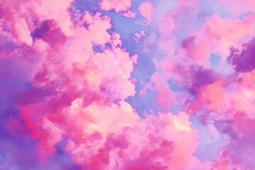Fototapeta premium Pastel cloudscape, soft, dreamy, vibrant colors
