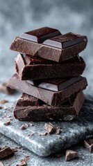 Dark Chocolate Stack on Marble