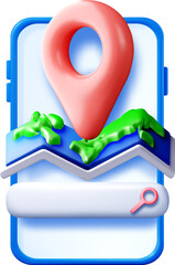 3D Mapping App Interface with Pin Marker