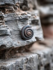 Spiral Shell Resting on Rock