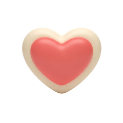 Obraz premium Pink and white heart shaped candy isolated on transparent background