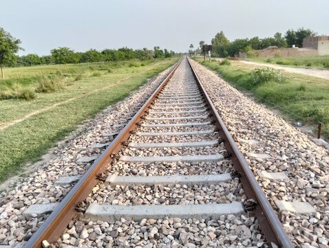 railroad tracks in the countryside