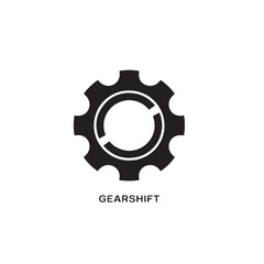 Simple Black Gear Icon Technology and Industrial Tool