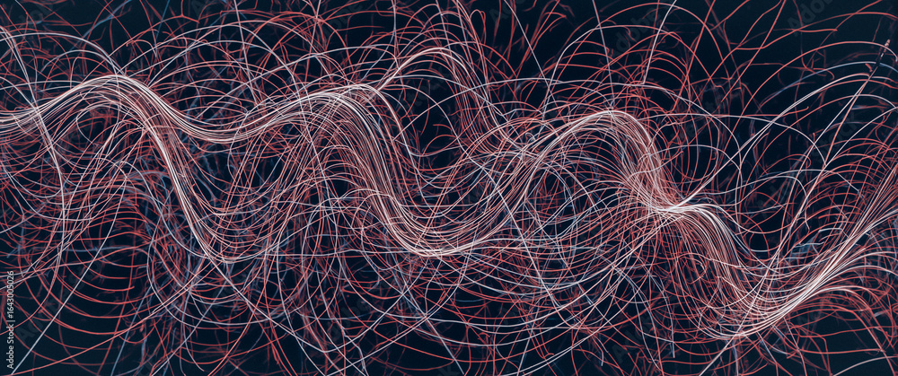 Poster intricate sound wave: a mesmerizing visualization of an intricate sound wave. the elegant curves and