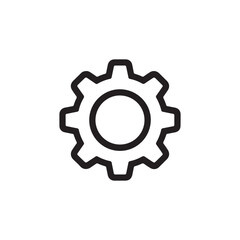 Black Gear Silhouette Mechanical Cogwheel Symbol
