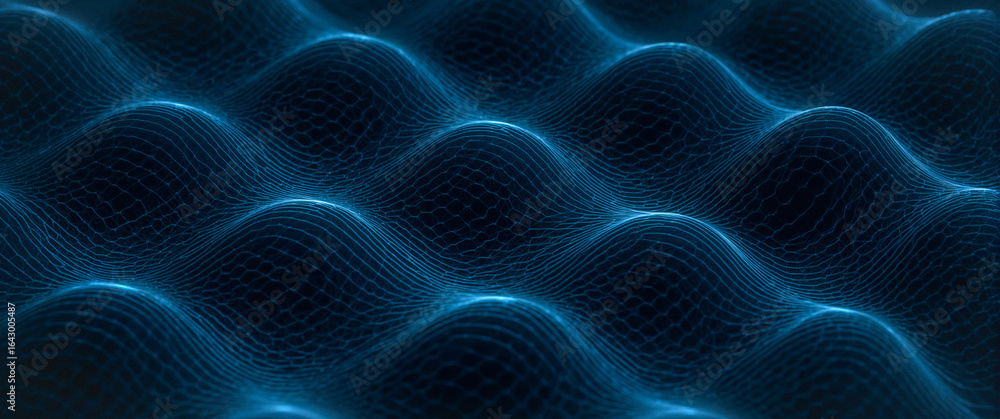 Poster abstract waves: a captivating image of flowing, luminous lines creating an immersive, textured wave 
