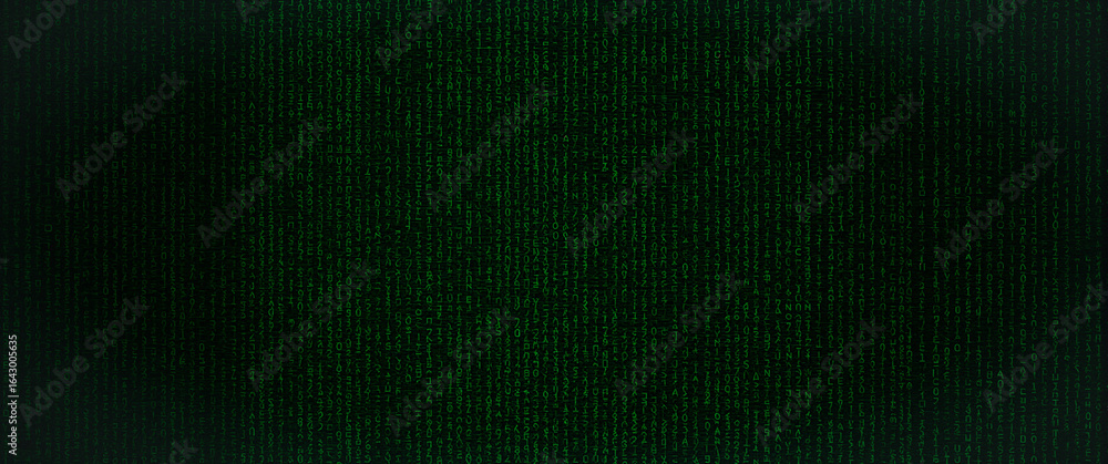 Poster digital matrix: a mesmerizing digital rendering showcases a cascade of vibrant green lines against a