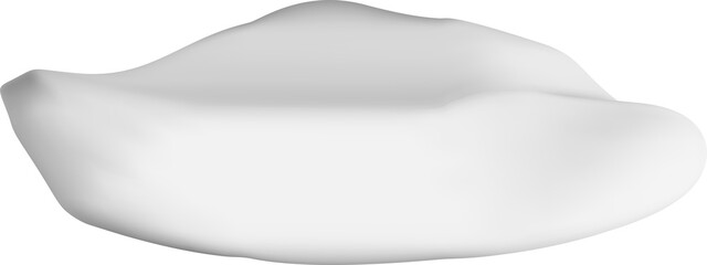 3D Glossy White Lip Form for Design Use