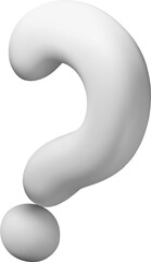 Naklejka premium Minimalist 3D Curved Question Mark Design
