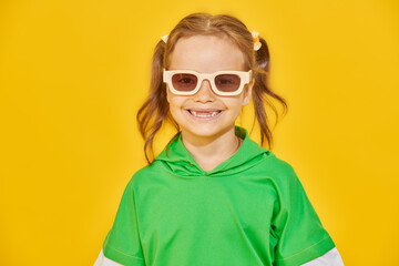 Smiling girl sunglasses