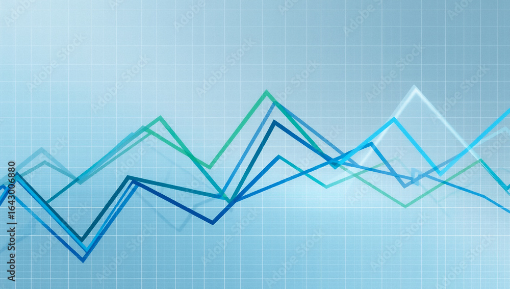 Poster financial graph illustration: a visual representation of complex data, with colorful lines and abstr