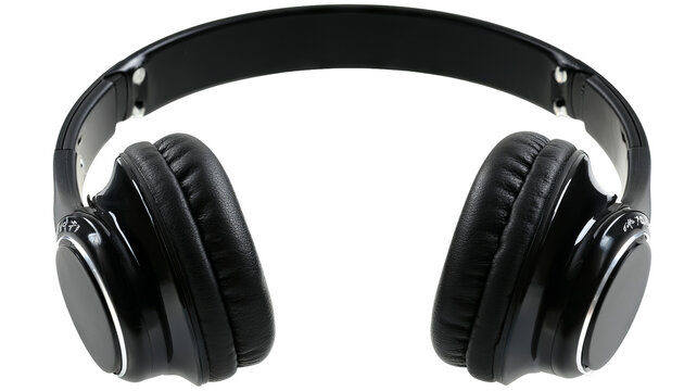 Black wireless headphones isolated on white — high-resolution PNG-style cutout with transparent background feel, clean studio product mockup for e-commerce, branding, and audio accessory design - Powered by Adobe