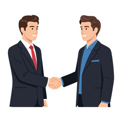 Obraz premium Agreement in Motion: A representation of two individuals solidifying a connection, their hands joined in a gesture of trust and understanding, embodying the essence of business and partnership.