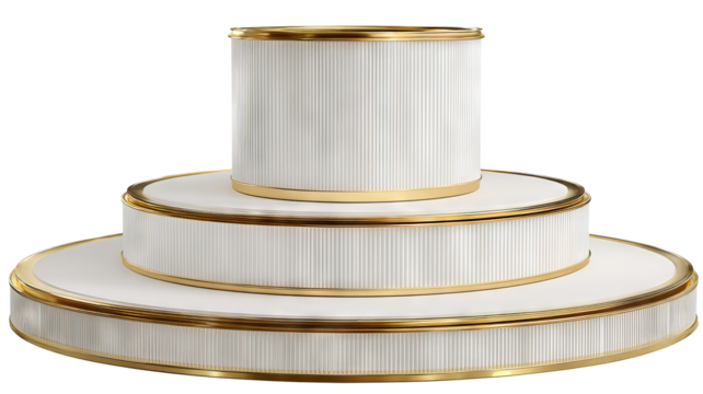 Metal podium display stand isolated on transparent background — high-resolution PNG cutout mockup for product showcase, branding, packaging, cosmetics, tech accessories, minimalist retail visuals