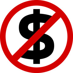 do not dollar icon symbol vector sign silhouette illustration isolated on white.cost reduction icon vector. dollar decrease sign. profit decrease symbol. cost saving sign. vector illustration 