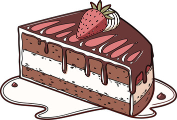 Delicious cakes illustration for bakery and dessert design. Colorful cakes clipart for sweet food and dessert artwork. Decorative cakes graphic for celebration and party themes. Gourmet cakes